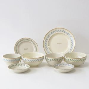 시라쿠스 로렐 리프 2인 그릇세트 8p 3color