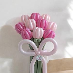 완제품출고 튤립 풍선꽃다발 꽃다발 기념일풍선 생일풍선 학예회 발표회 파티풍선
