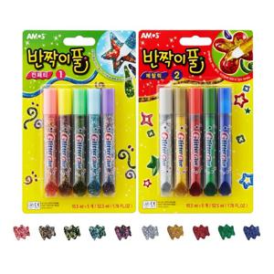 반짝이풀 메탈릭 2 5P 접착제 색깔풀 풀