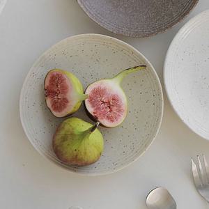 소바 테이블웨어 세줄 원형접시 3color 디저트접시 일제 플레이트