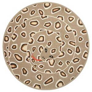 산들뢰파레 평직러그 카페트 라이트브라운/뱀 패턴 100cm