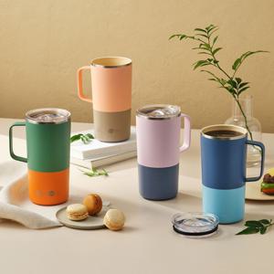 세라믹 스텐 진공 보온보냉 타워 머그컵 파스텔 600ml