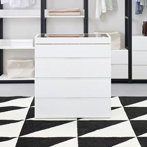 마홀앤 플롯 시스템 드레스룸 아일랜드 수납장 W800 서랍형 화이트