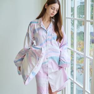 핑크 마블 파자마 원피스