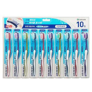 유한덴탈케어 이코노 플러스 2단 미세모 칫솔 10개입