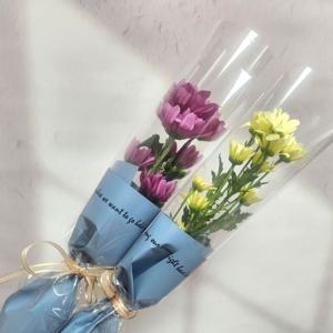 소국 꽃한송이포장 생화 꽃다발