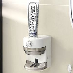 자동 치약디스펜서 치약짜개 벽걸이 부착형 무타공 전동 치약 정리 꽂이 원터치 1세대 화이트