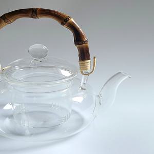투명 리듬 유리 티포트 600ml /  대나무 손잡이 찻주전자 유리티팟 티세트