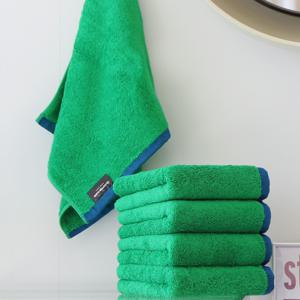 고중량 40수 코마사 200g 디자인 호텔 수건 선염 레이어 타올 프레시그린 10장