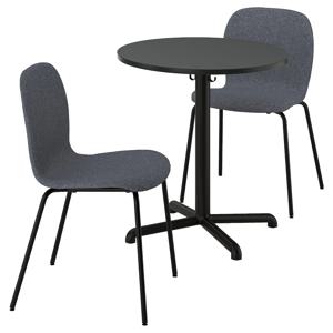 스텐셀레+칼페테르 테이블+의자2p 2인용식탁 앤트러싸이트 앤트러싸이트/미디엄그레이 블랙