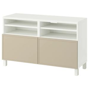 베스토 TV장식장 화이트/크루크마카레 베이지 120x42x74cm