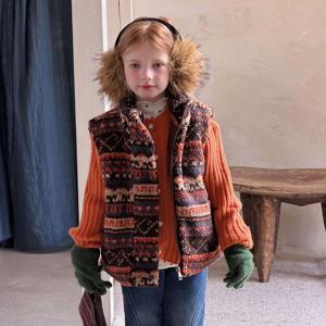 노르딕 패턴 뽀글이 조끼 R15999