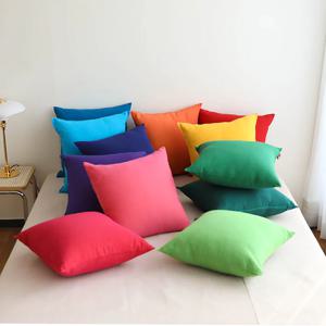 솔리드 수제면 소파 사각 쿠션 겸 방석 커버 50x50 12color