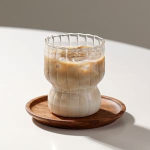 [최대 쿠폰] 플리츠 구름 아이스커피 홈카페 내열유리컵 280ml (CRC0024)