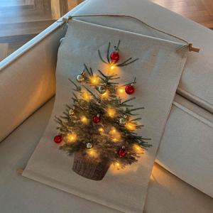 크리스마스 트리 led조명 전구 패브릭 벽장식 벽걸이 리스 포스터 족자 그림 대형 벽트리