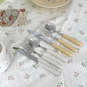 라운드 세라믹 커트러리세트 포크 스푼 나이프 세트