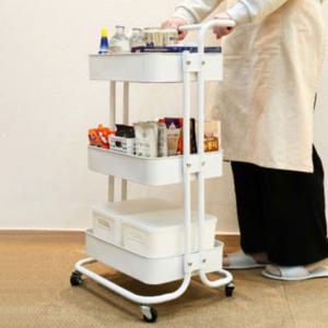 트롤리 3단 웨건 이동식 카트 대형 철제 수납 무빙 회전 수납장