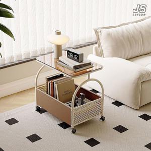 노트북 거실 사이드 테이블 간이 미니 이동식 바퀴 책상 보조 수납 소파 침대 협탁 유리