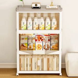 리빙박스 플라스틱 수납 정리함 팬트리 대용량 투명 트레스룸 옷장 정리함 중형