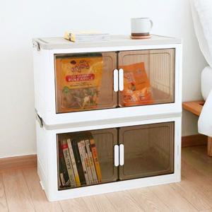 리빙박스 1+1 폴딩 옷정리함 투명 펜트리 플라스틱 수납함 옷장 대용량 리빙박스