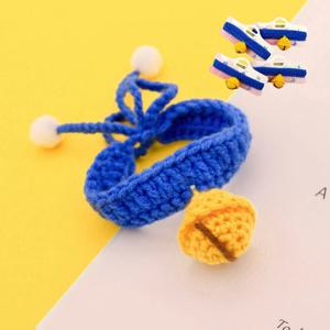 반려동물 강아지 고양이 인식표 목걸이 액세서리 뜨개 방울 목줄