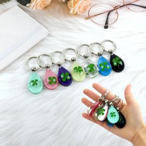 행운 네잎 클로버 키링 만들기 고리 부자재 가방걸이 부적 선물 열쇠고리