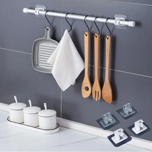 다용도 소품 봉걸이 무타공 접착식 커튼봉 홀더 브라켓 후크 걸이