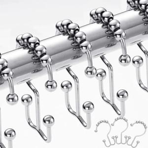 커튼봉 욕실 인테리어 샤워 커튼고리 5구슬 더블후크 커튼링 걸이