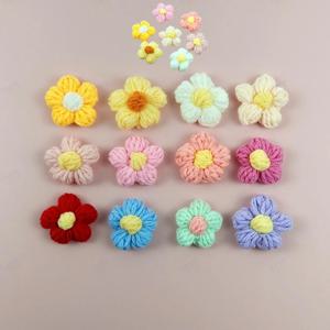 다용도 손뜨개 의류부자재 꽃 장식 코사지 DIY 수공예 데일리 꽃뜨개