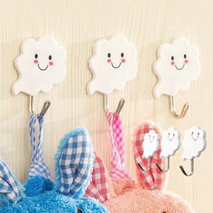 방 꾸미기 욕실 주방 모자 마스크 다용도 벽걸이 구름 후크 3p