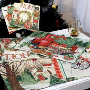 크리스마스 미니 테이블보 홈파티 성탄절 연말 장식 식탁매트