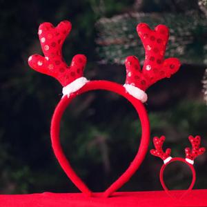 크리스마스 코스튬 연말 생일파티 루돌프 스팽글 사슴뿔 머리띠