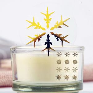 크리스마스 분위기 장식 선물 포장 골드 눈꽃 포인트 스티커 12p