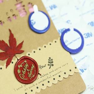 씰링 청첩장 다용도 박스포장 원형 스티커 투명 무지 3M 양면 테이프