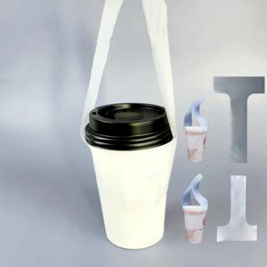텀블러 일회용컵 음료 커피 디저트 포장 일회용 T자 비닐 캐리어 100개