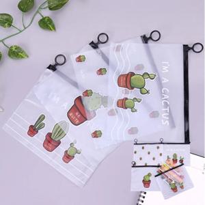 다용도 파우치 PVC 방수 선인장 디자인 필통 펜슬 케이스 지퍼팩