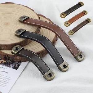 엔틱 가구손잡이 2구 DIY 캐비닛 서랍장 클래식 장식용 가죽 핸들