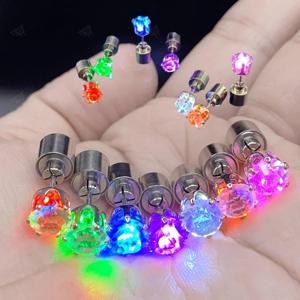 파티 클럽 콘서트 축제 야간 빛나는 LED 조명 귀걸이 액세서리 2p