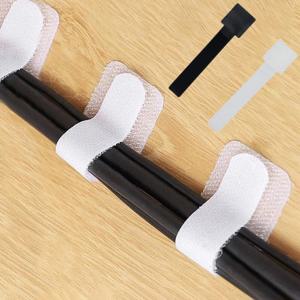 전선정리 벽 바닥 고정 접착식 부직포 찍찍이 선정리 케이블 타이 10p