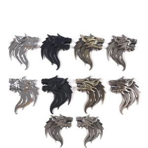 자동차 오토바이 장식 데칼 늑대머리 3D 입체 메탈 배지 스티커