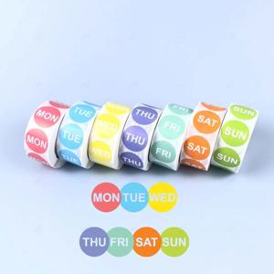 메모 다꾸 라벨 달력 계획표 만들기 원형 월별 요일 영어 롤 스티커