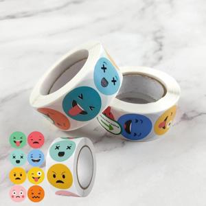 감정표현 얼굴 표정 다꾸 칭찬 이모지 팬시 데코 롤스티커 500매