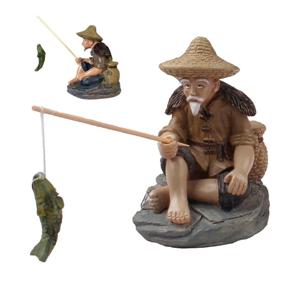 카페 수족관 수조 어항 꾸미기 인테리어 강태공 낚시하는 장식품