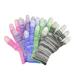 정전기 미끄럼방지 통기성 손가락 핑거 PU 코팅 안전 작업 장갑