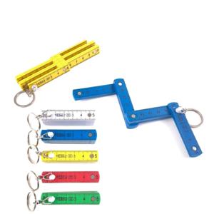휴대용 간편 폴딩자 열쇠고리 다용도 측정기 양면 접이식 눈금자 키링