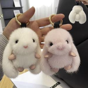 귀여운 토끼 털인형 열쇠고리 가방 액세서리 핸드폰 차키 키체인 키링