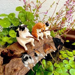 정원 카페 마당 인테리어 장식품 귀여운 낚시하는 고양이 모형 피규어