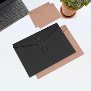 빈티지 무지 크라프트 종이 단추 A5 끈 달린 하도메 각대 봉투 가로