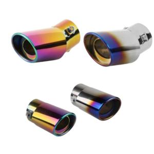 자동차 배기 튜닝용품 1구 머플러팁 그라데이션 마후라 스텐 직선 밴딩