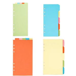 페이퍼 구분 6공 바인더 A5 컬러 인덱스 다이어리 속지 무지 5p